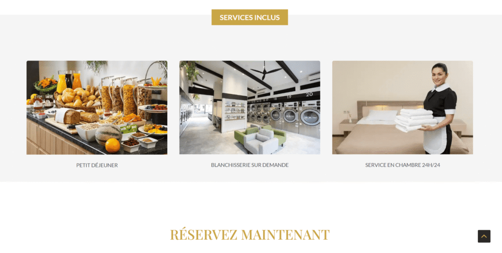 Site web d’hôtel professionnel qui renforce la crédibilité et la confiance des visiteurs.