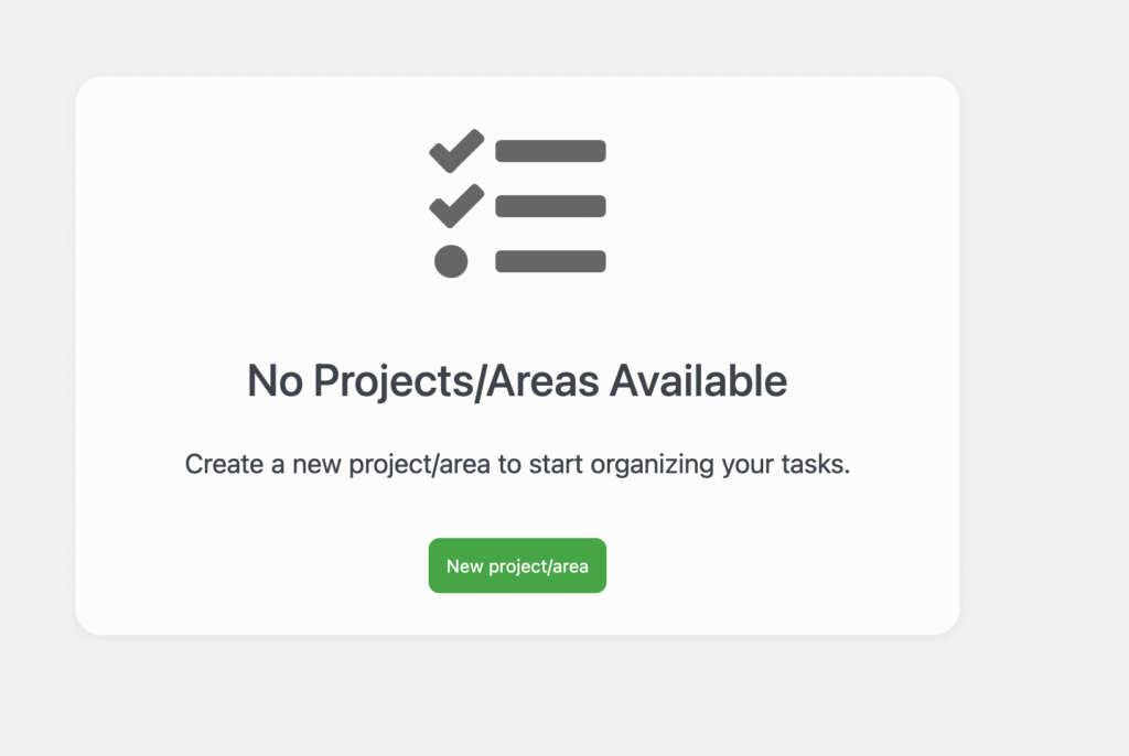 Interface affichant la liste des projets et de
leurs zones associées, avec des boutons
pour ajouter ou modifier des éléments. On distingue les titres des projets et des
indicateurs d’état.