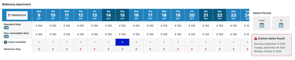 Affichage d’un calendrier illustrant les prix appliqués à
chaque jour, permettant de
visualiser facilement les variations tarifaires selon les dates et les saisons.