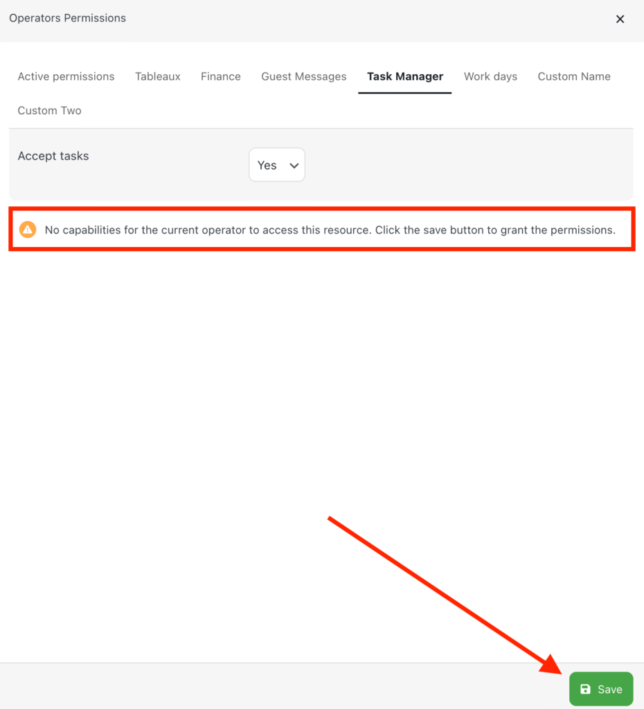 Interface montrant l'assignation d'une tâche à un opérateur